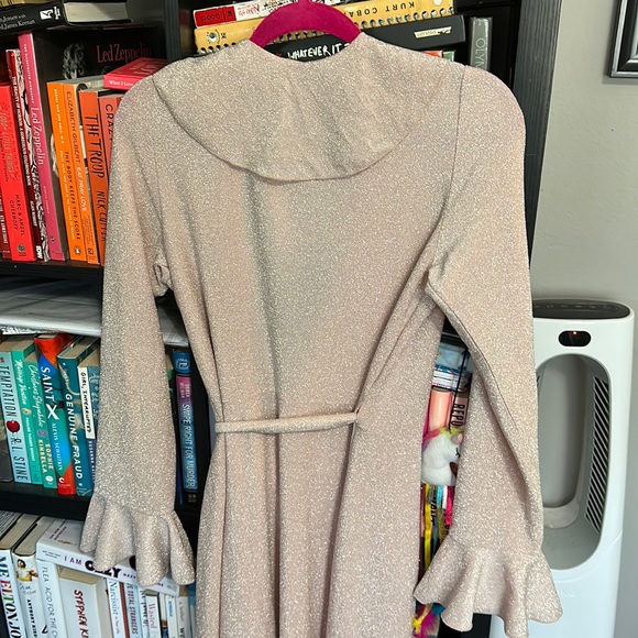 NWT Free People Pink Sparkle Maxi Wrap Dress - Picture 7 of 17